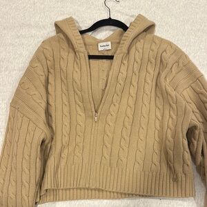 Cozy Tan Cable Knit Sweater